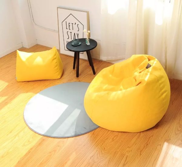 Lazy Sofa Yellow Cloth Cover 90×100